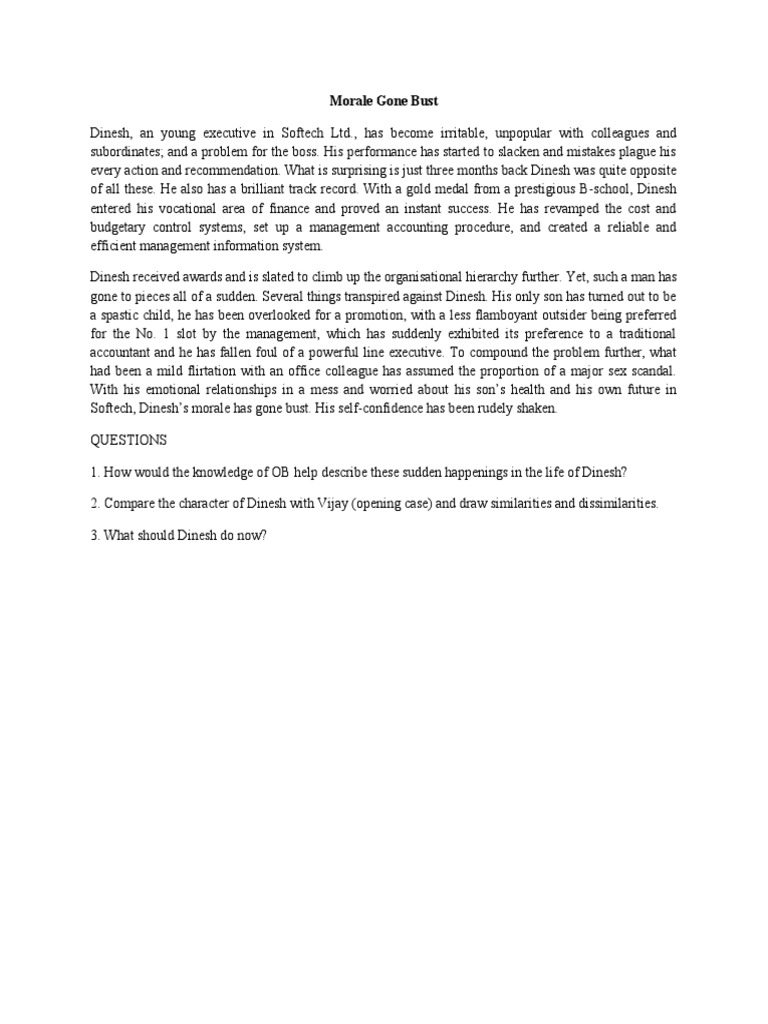 Morale Gone Bust Case Study 2 PDF