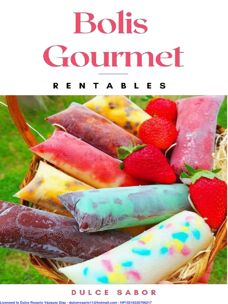 Ebook Bolis Gourmet Rentables | PDF | Helado | Chocolate