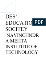 Des' Education Socitey: Navinchndr A Mehta Institute of Technology