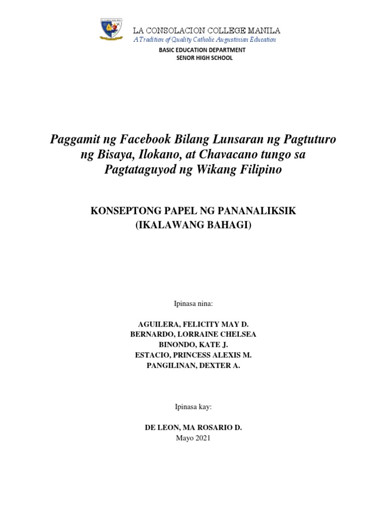 PANANALIKSIK#04 - Bl. Stephen - Group#1 | PDF