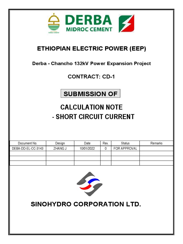 Short Current Calculation For Derba Substation | PDF | Electrical ...