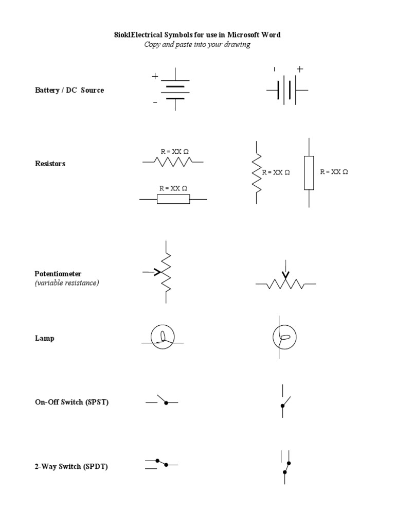 Copy and Paste Into Your Drawing: 8ioklelectrical Symbols For Use in ...