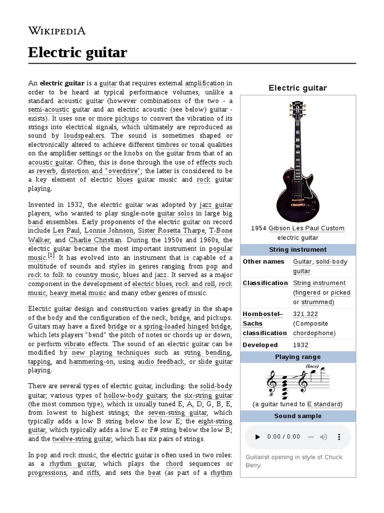 Electric Guitar | PDF | Guitars | String Instruments