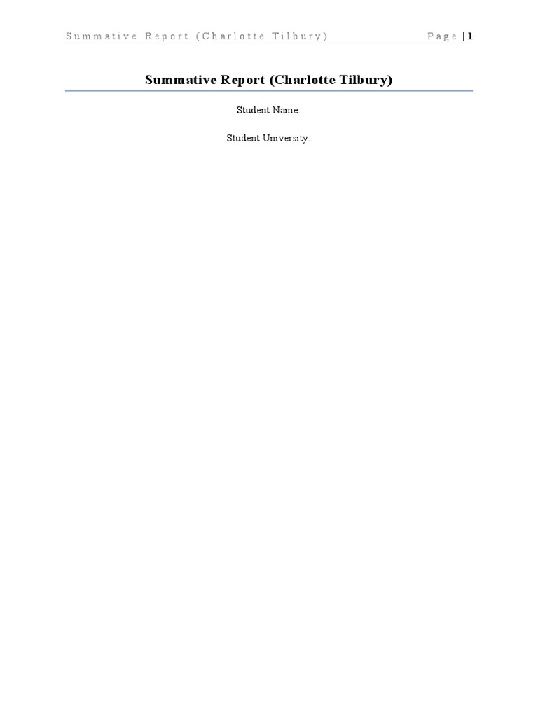 Business Plan (Cosmetic Industry) Charlotte Tilbury PDF Brand