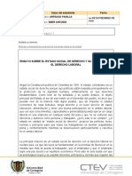 Evalauacion Unidad 1 ESTADO SOCIAL DE DRECHO Y SU RELACION CON EL DERECHO LABORAL