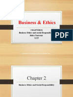 Business & Ethics: Chapter#2 Business Ethics and Social Responsibility Sidra Nasreem UCP