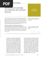 Aportaciones de La Psicologia A La Comprension de Los Procesos de Lectura