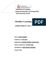 Machine Learning: Assignment No 1