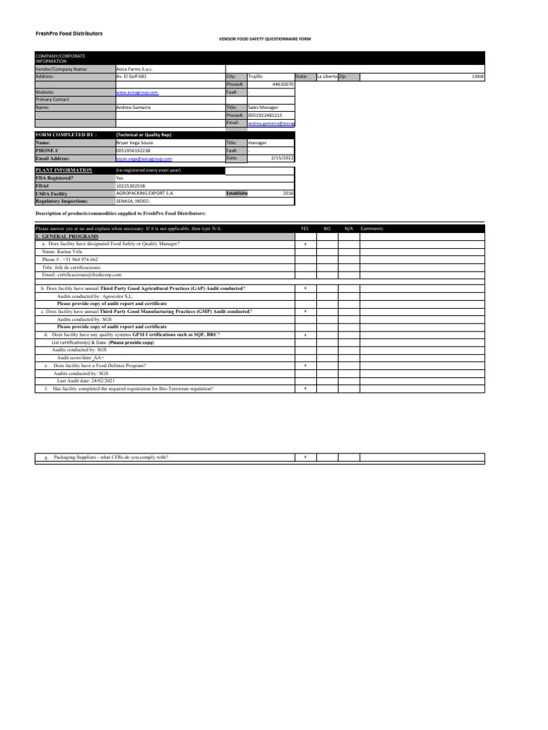 RLB Food Vendor Questionnaire Approval Form Revised 15.02.2022