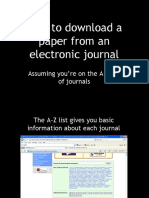 How To Download A Paper From An Electronic Journal: Assuming You're On The A-Z List of Journals