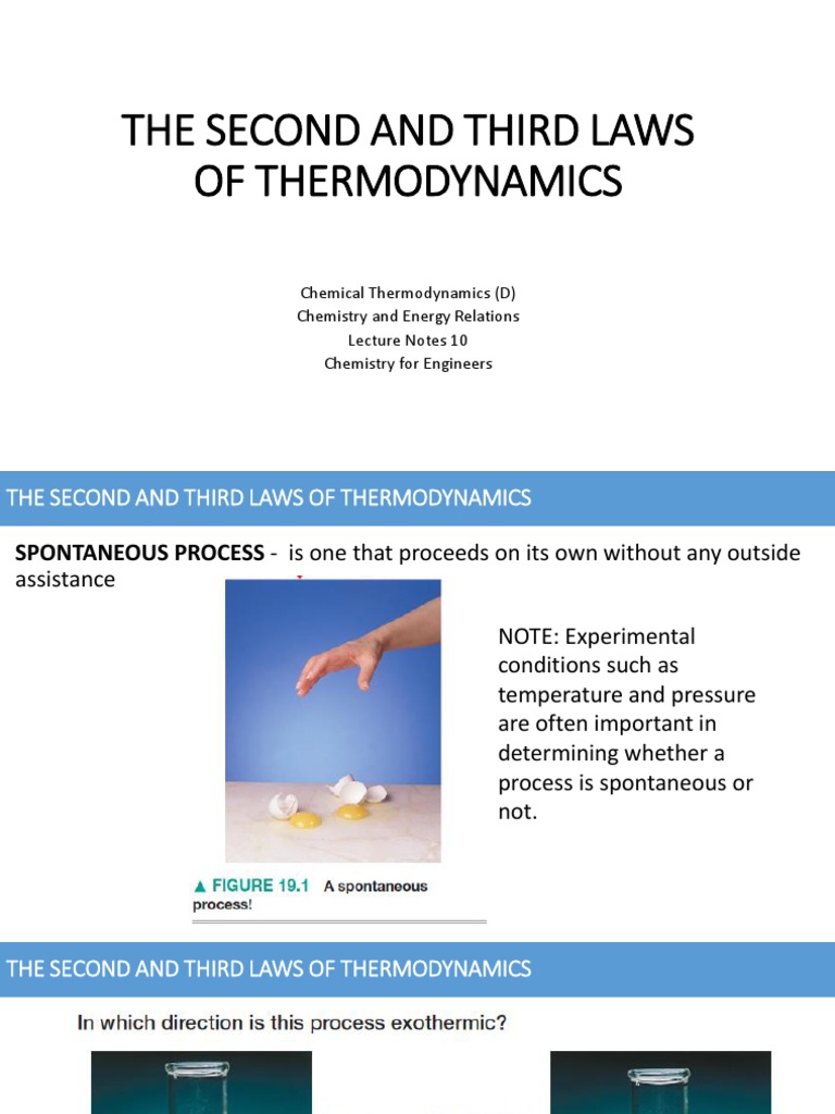 CHEM20024 Lecture Notes 10 - Second and Third Laws of Thermodynamics ...