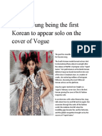 Hoyeon Jung Being The First Korean To Appear Solo On The Cover of Vogue