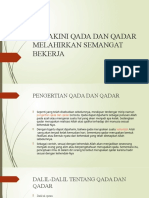 MEYAKINI QADA DAN QADAR