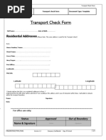 Transport Check Form: Residential Addresses