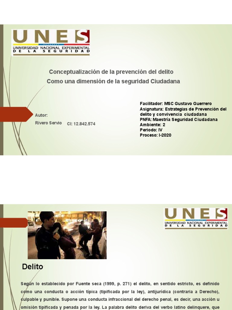 Prevención del Delito en Seguridad Ciudadana | PDF | Prevención del ...