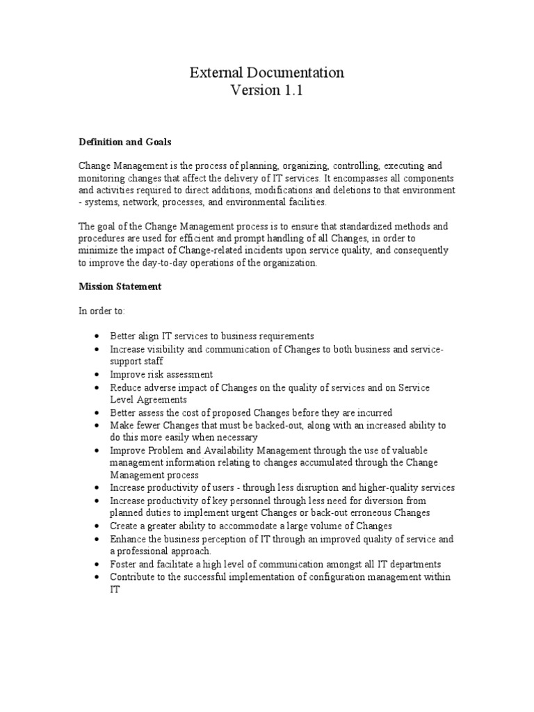 Change Management Process Overview | PDF