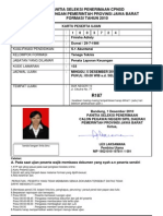 Panitia Seleksi Penerimaan CPNSD Di Lingkungan Pemerintah Provinsi Jawa Barat Formasi Tahun 2010