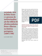 Brás de Brito Souto e o processo de institucionalização das milícias de afrodescendentes livres e libertos na América portuguesa
