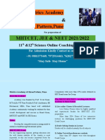 Matrics Academy & Shree Pattern, Pune MHTCET, JEE & NEET 2021/2022