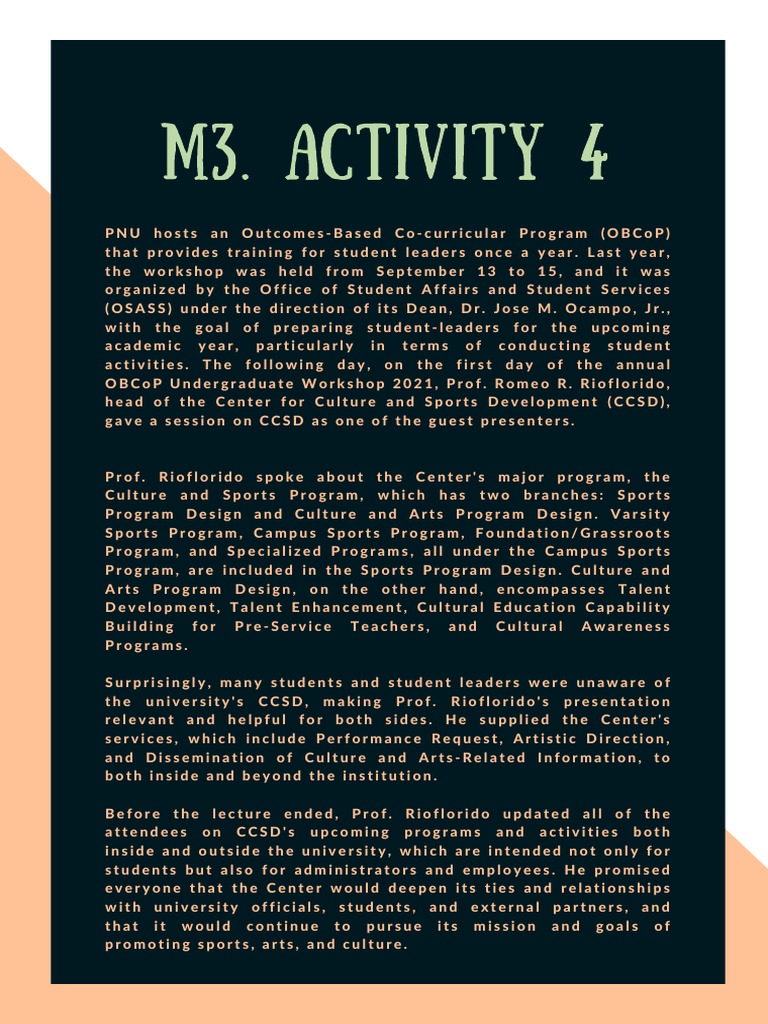 M3. Activity 4 | PDF
