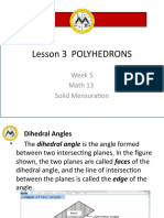 Lesson 3 Polyhedrons: Week 5 Math 13 Solid Mensuration