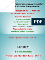 Lecture 9 - Marine Hydrodynamics I - Volume and Mass Flow Rates - Part I