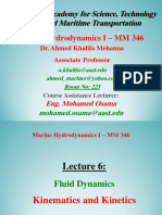 Lecture 6 - Marine Hydrodynamics I - Fluid Kinematics & Kinetics