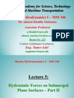 Lecture 5 - Marine Hydrodynamics I - Forces On Submerged Plane Surfaces - Part II