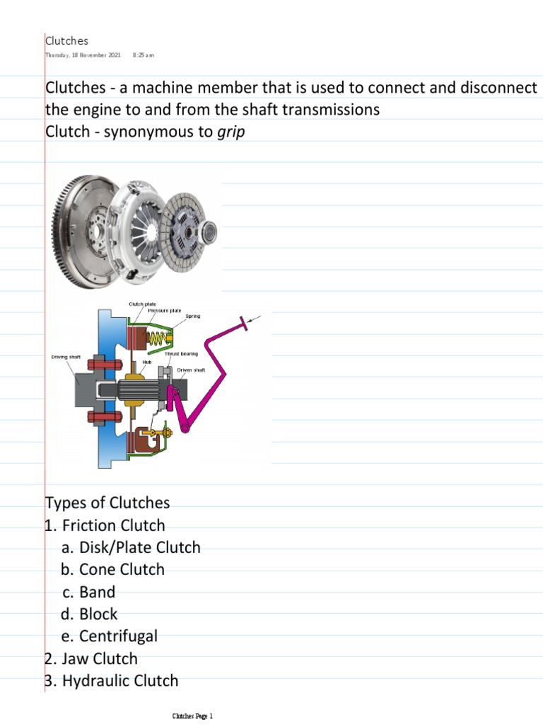 Clutches PDF Clutch Mechanical Engineering