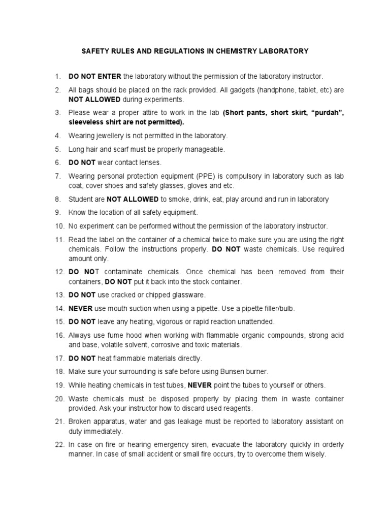 K03030 20181105174610 Safety Rules and Regulations in Chemistry