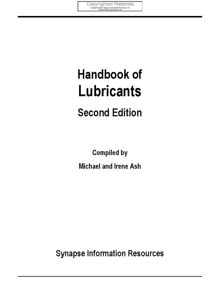 Handbook of Lubricants Compress PDF Polyvinyl Chloride Lubricant