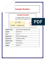 Complex Numbers: Student Name Faculty Level Department National ID Student Code Program Subject