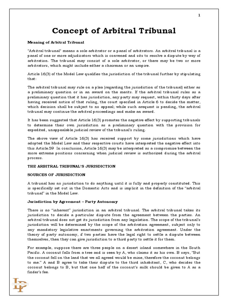 Understanding Arbitral Tribunal Jurisdiction | PDF | Arbitral Tribunal ...