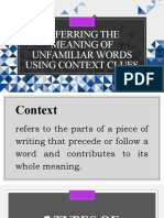 Inferring The Meaning of Unfamiliar Words Using Context