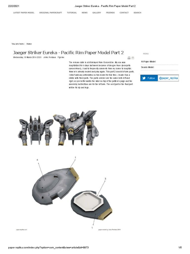 Jaeger Striker Eureka - Pacific Rim Paper Model Part 2 | PDF ...
