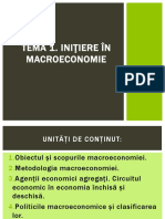 Tema 1. Inițiere În Macroeconomie
