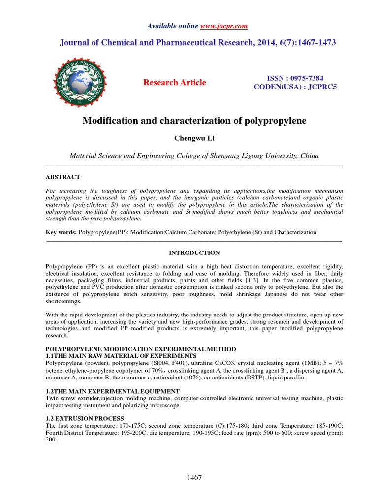 Enhancing Polypropylene Toughness | PDF | Polymers | Composite Material