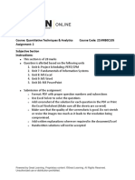 Instructions:: Course: Quantitative Techniques & Analytics Course Code: 21VMB0C105 Assignment: 2 Subjective Section