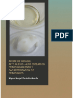 Aceite de Girasol Alto Oleico-Alto Esteárico - PDF Fraccionamiento y Caracterización de Fracciones (Miguel Ángel Bootello García)