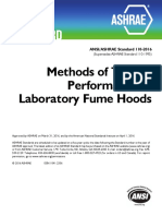 Methods of Testing Performance of Laboratory Fume Hoods: ANSI/ASHRAE Standard 110-2016