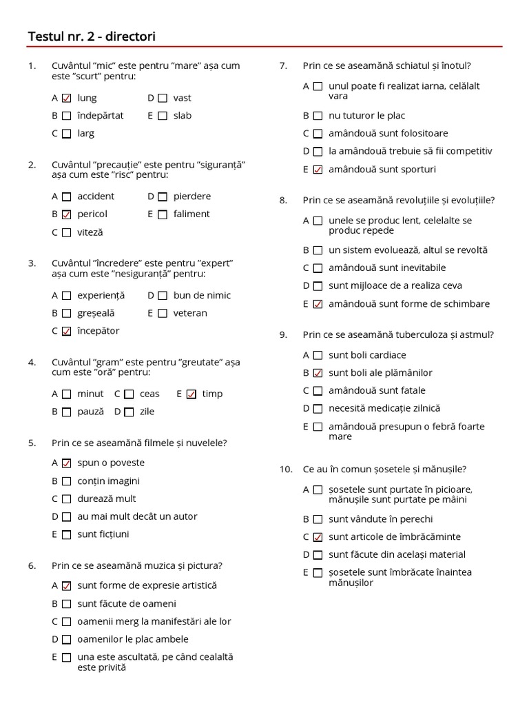 Testul 2 | PDF