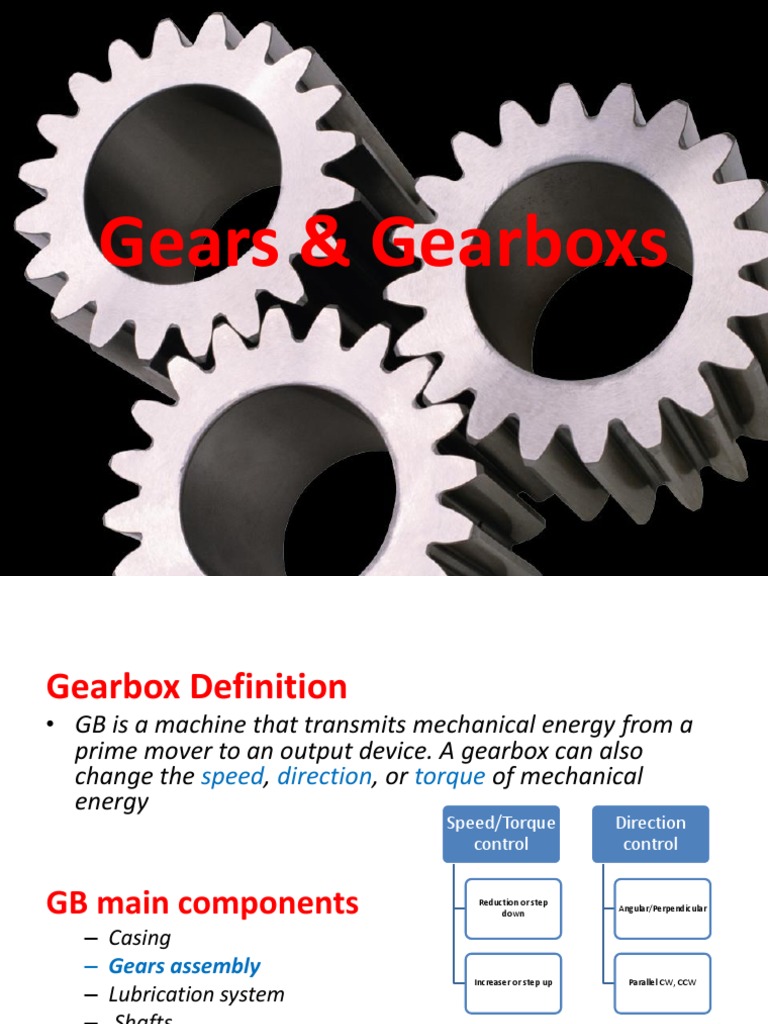 Basics of Gears &amp; Gearboxs | PDF | Gear | Applied And Interdisciplinary ...