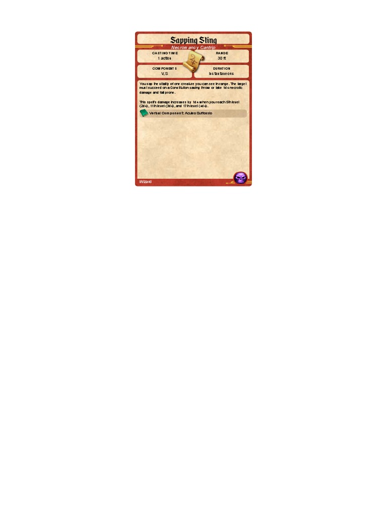 Printable Spell Card For D&amp;D 5e The Thieves Guild | PDF
