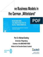 Innovative Business Models in The German Mittelstand": Prof. Dr. Michael Dowling