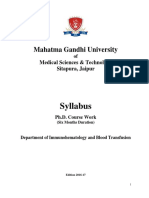 PHD in Immunohematology and Blood Transfusion