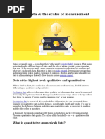 Types of Data & The Scales of Measurement: Data at The Highest Level: Qualitative and Quantitative