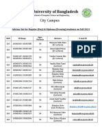 Advisor List Fall 2021