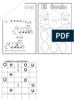 Actividades Seriaciones 1 - 4, Ovalo, Complete La Vocal Faltante
