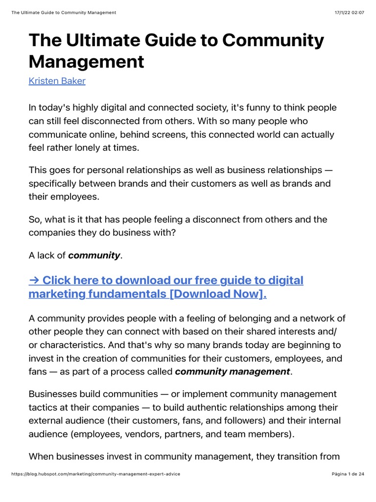 The Ultimate Guide To Community Management Pdf Popular Culture