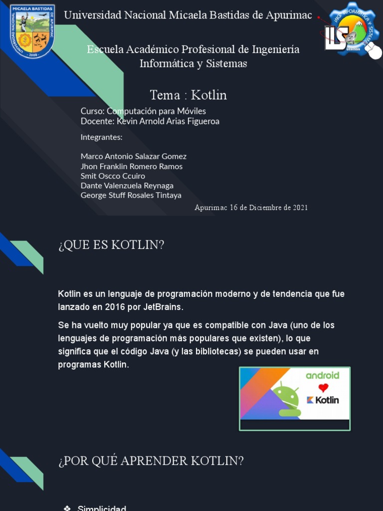 Introducción a Kotlin: Ventajas y Usos | PDF | Java (lenguaje de ...